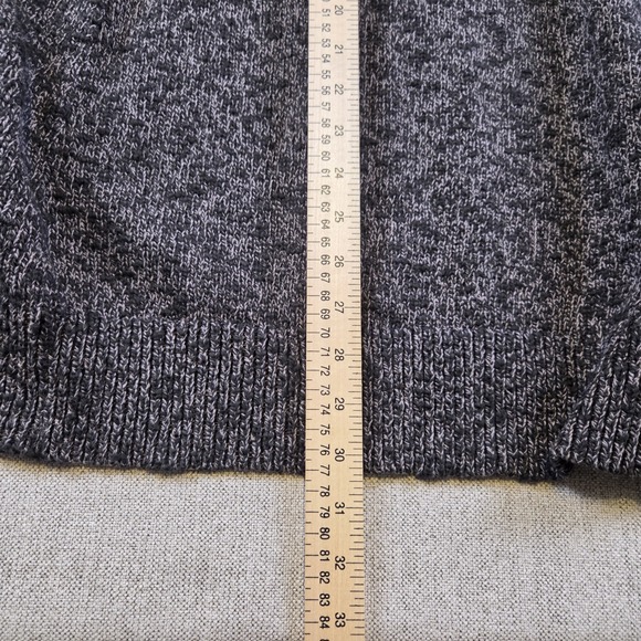 LL Bean Soft Cotton Ragg Sweater Women's L Open Front Charcoal Gray Long Cozy - Picture 6 of 6